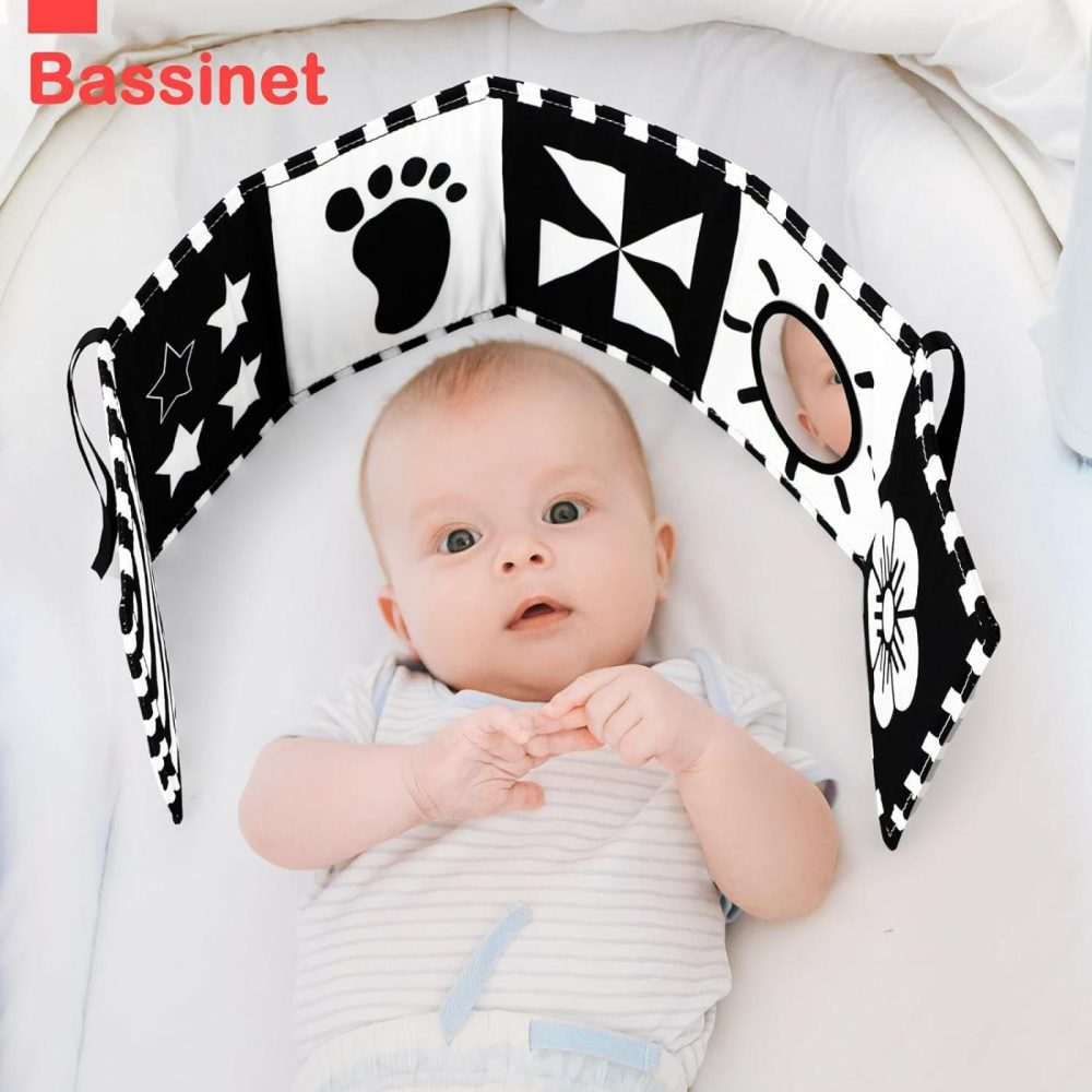 Black And White Baby Toys  High Contrast Newborn Toys 0-3 Months Brain Development  Tummy Time Toys  Soft Baby Book  Infant Sensory Toys 0-6-12 Months Visual Stimulation Montessori Toy Gift  |  Mirrors All Toys Mirrors