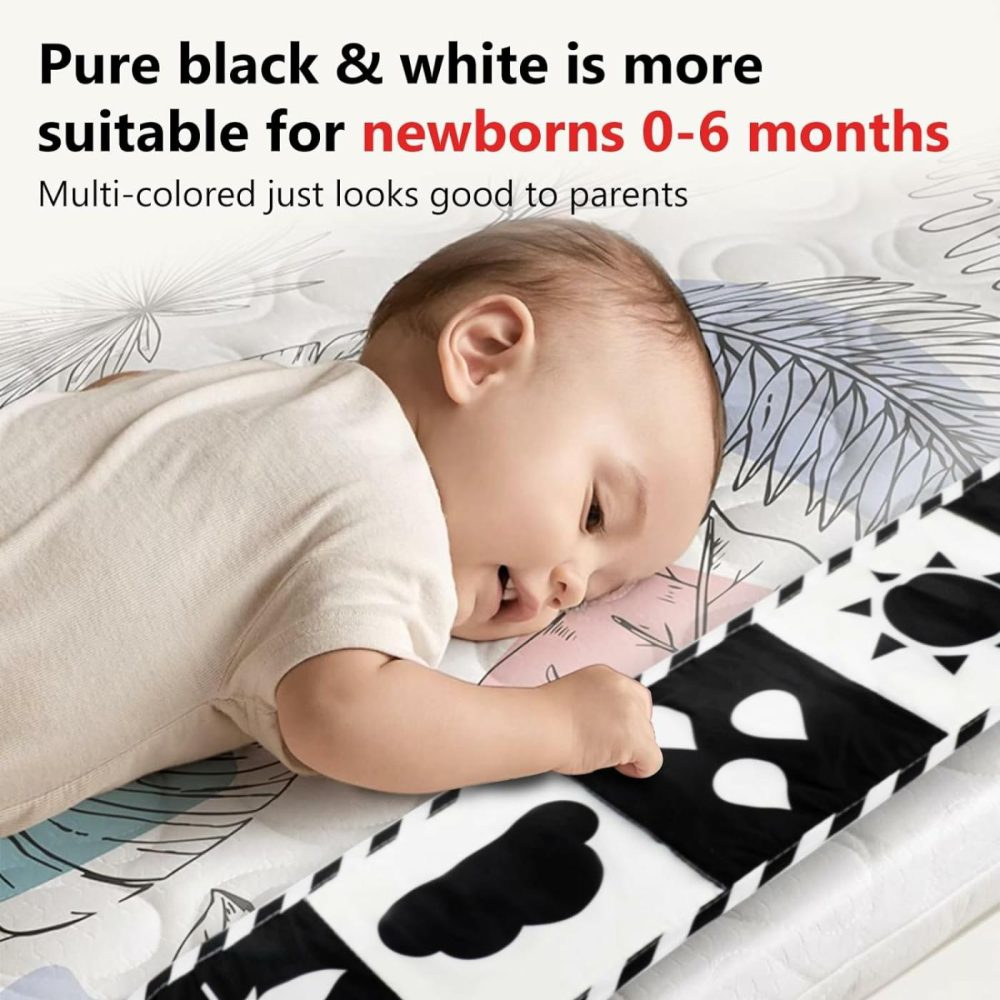 Black And White High Contrast Baby Toys 0-3 3-6 Months  Tummy Time Toys  Newborn Infant Toys 0-6 Months  Soft Book Sensory Toys For Babies  Crinkle Books For Babies  |  Car Seat & Stroller Toys All Toys Car Seat & Stroller Toys