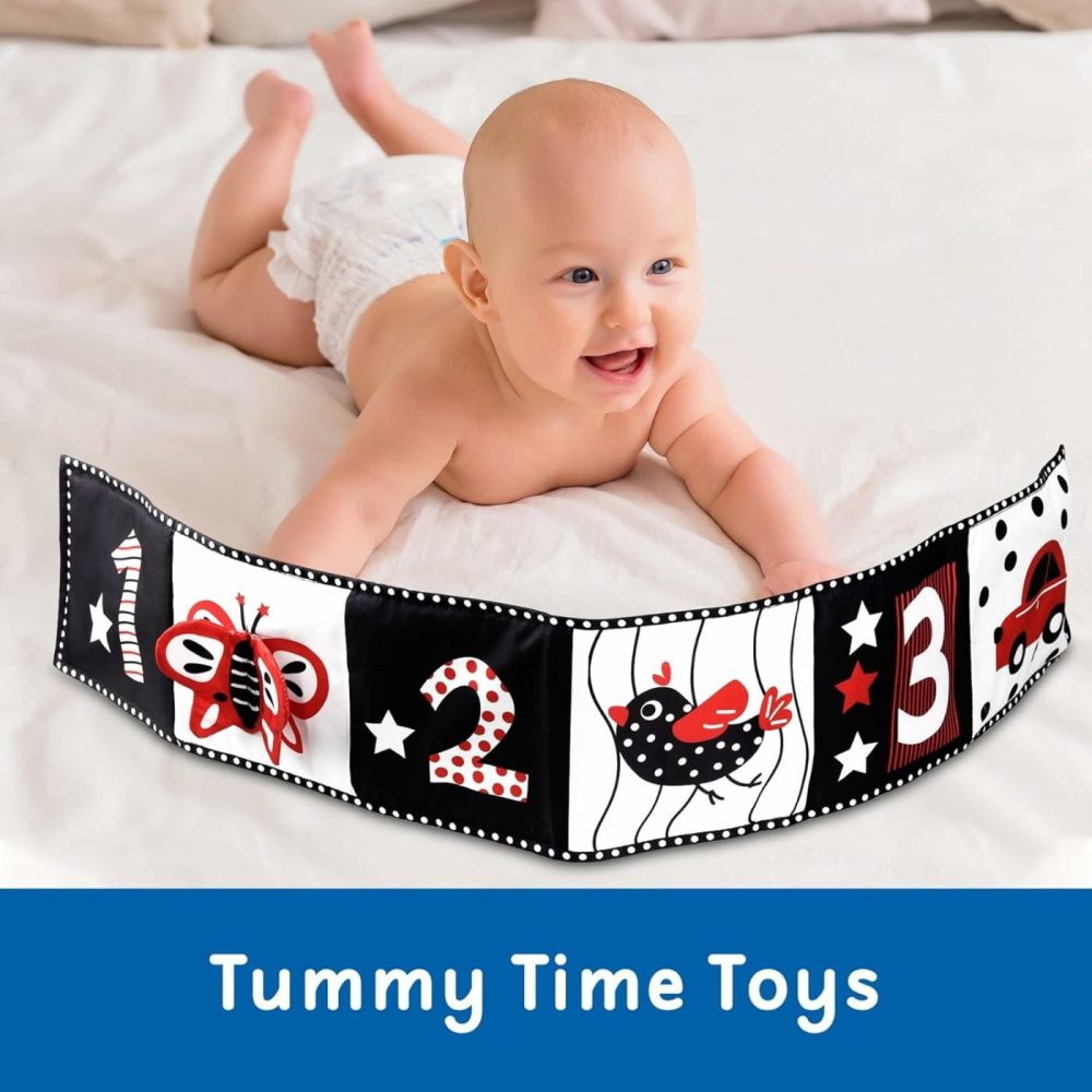 Black And White High Contrast Baby Toys – Newborn Toys 0 3 Months Brain Development – Soft Crinkle Books Tummy Time Toys – Infant Montessori Sensory Toys 0 6 12 Months Baby Boy Girl Gifts  |  Car Seat & Stroller Toys All Toys Car Seat & Stroller Toys