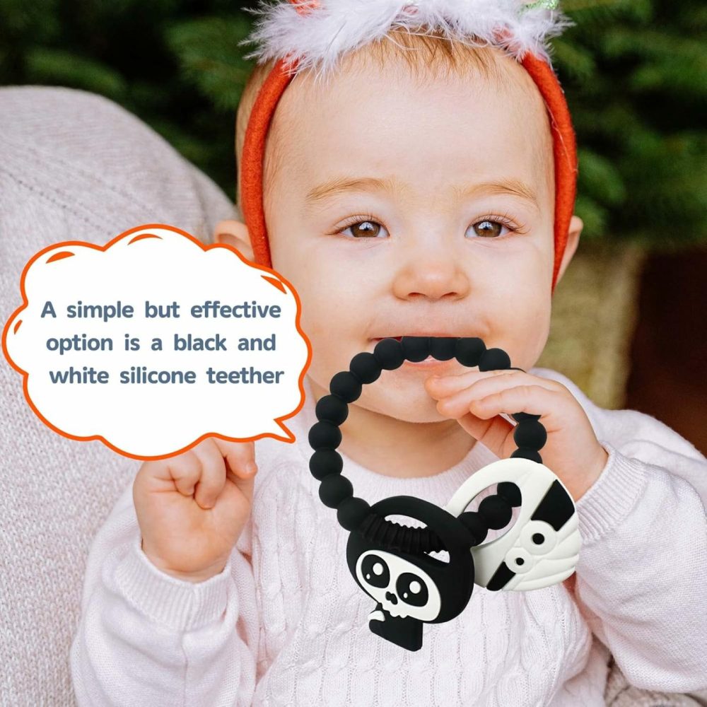 Black Goth Baby Teething Toys  Gothic Baby Teeher  Silicone Grim Reaper Chew Toy For Teething Babies  |  Teethers All Toys Black