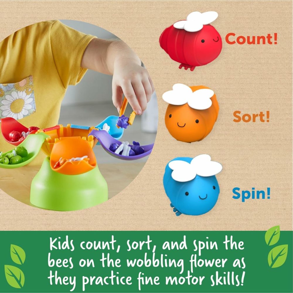 Blooming Balance Bees Fine Motor Sorting Eco Friendly Set – Preschool Learning Activities For Kids Ages 3+  Montessori Toys For Toddlers  |  Sorting & Stacking Toys All Toys Sorting & Stacking Toys