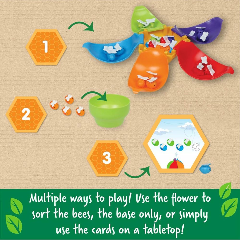 Blooming Balance Bees Fine Motor Sorting Eco Friendly Set – Preschool Learning Activities For Kids Ages 3+  Montessori Toys For Toddlers  |  Sorting & Stacking Toys All Toys Sorting & Stacking Toys