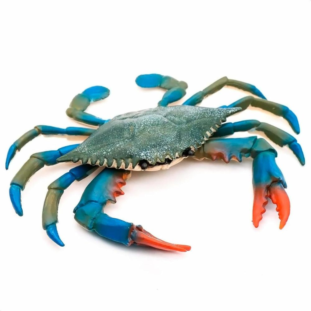 Blue Crab Tiki Bar Nursery – Plastic Crab Toy Bath Toys For Sea – Realistic Science Educational Ocean Sea Animals Figures – Creature Toys Gift For Birthday – Blue Crab Decorations Pool Toys For Beach  |  Bath Toys All Toys Bath Toys