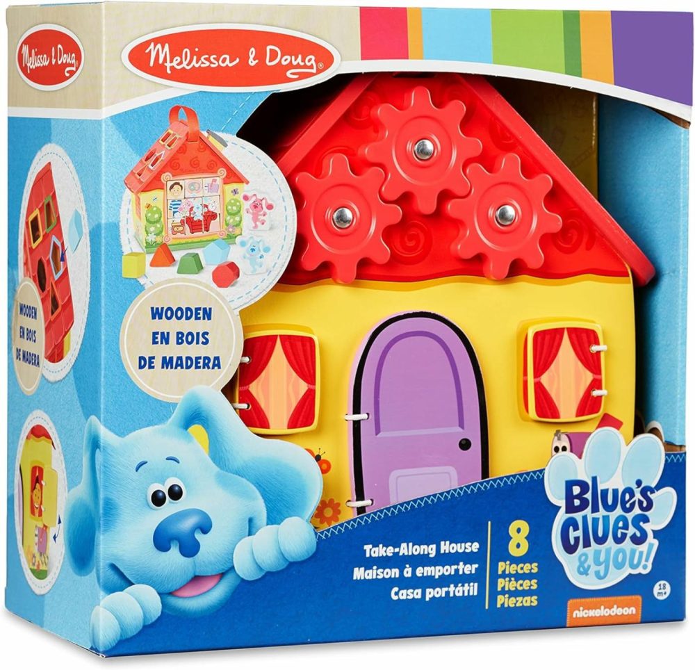 Blue’s Clues & You! Wooden Take-Along House Shape Sorter Activity Play Set (8 Pieces)  |  Sorting & Stacking Toys All Toys Sorting & Stacking Toys