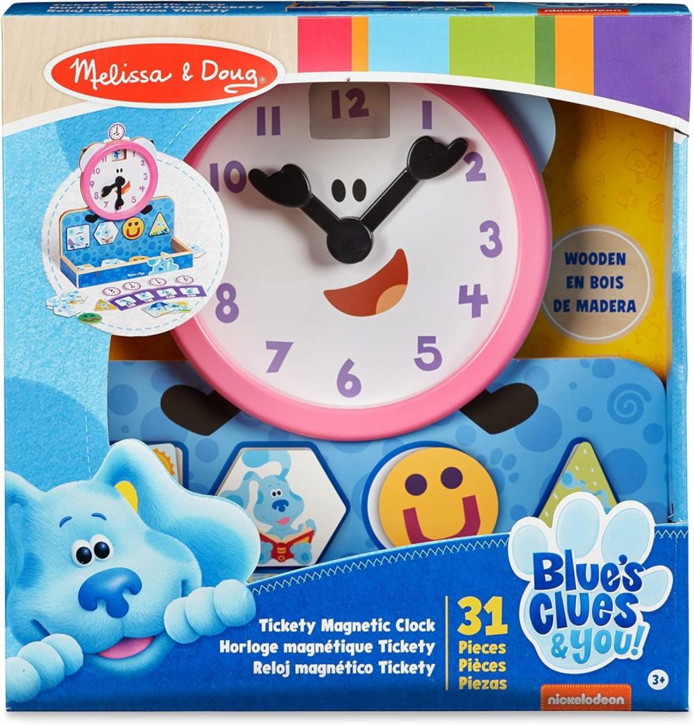 Blue’s Clues & You! Wooden Tickety Tock Magnetic Clock (31 Pieces)  |  Teaching Clocks All Toys Teaching Clocks