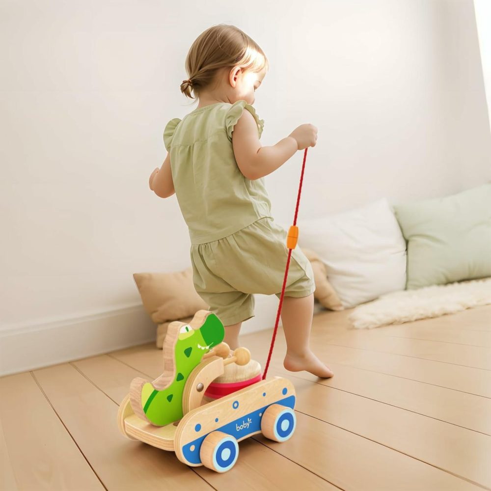 Boby Pull Along Croc Click Clack  Walk-A-Long Crocodile For Your Toddler  Wooden Push And Pull Toy For Beginner Walkers  |  Push & Pull Toys All Toys Push & Pull Toys