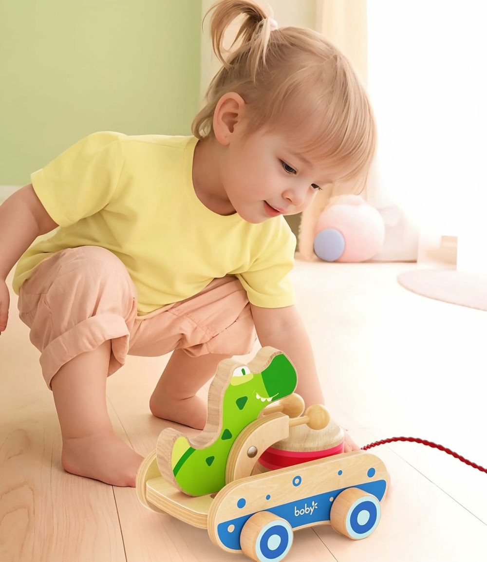 Boby Pull Along Croc Click Clack  Walk-A-Long Crocodile For Your Toddler  Wooden Push And Pull Toy For Beginner Walkers  |  Push & Pull Toys All Toys Push & Pull Toys