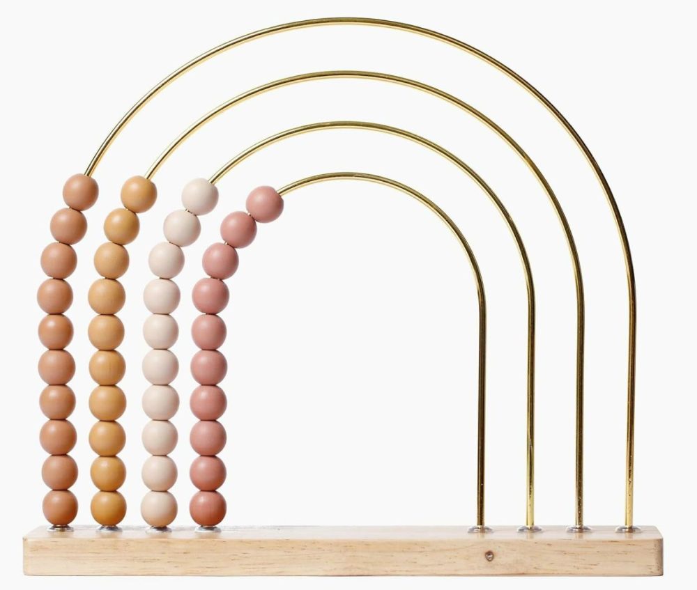 Boho Rainbow Abacus – Stem Toy- Boho Nursery Decor And Playroom Decor- Math Toddler Toy With Beads- Montessori Toys – Aesthetic Modern Educational Wooden Toys  |  Abacuses Abacuses Abacuses