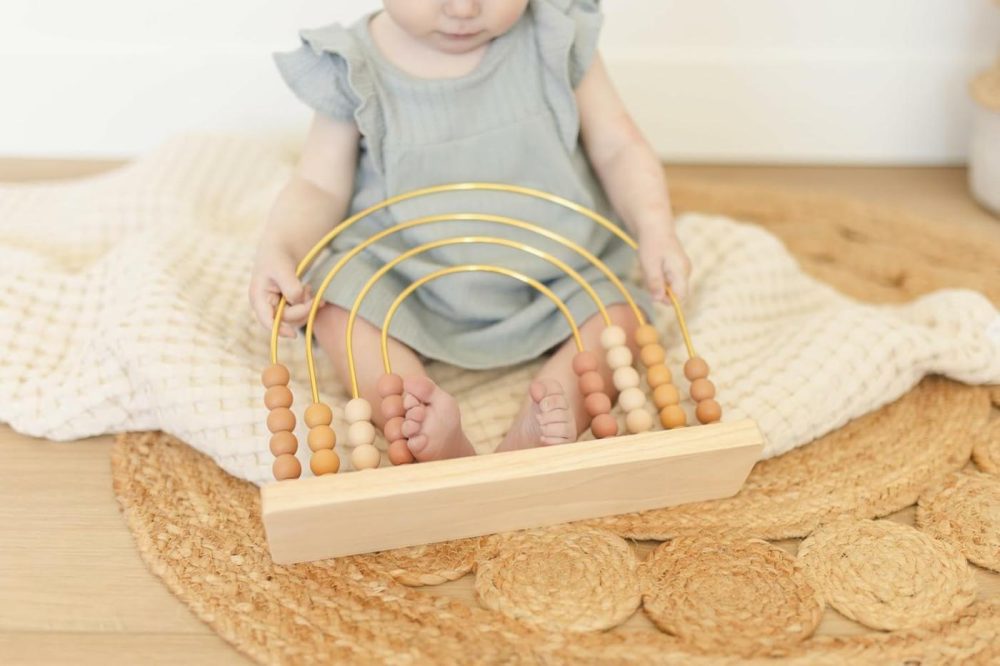 Boho Rainbow Abacus – Stem Toy- Boho Nursery Decor And Playroom Decor- Math Toddler Toy With Beads- Montessori Toys – Aesthetic Modern Educational Wooden Toys  |  Abacuses Abacuses Abacuses