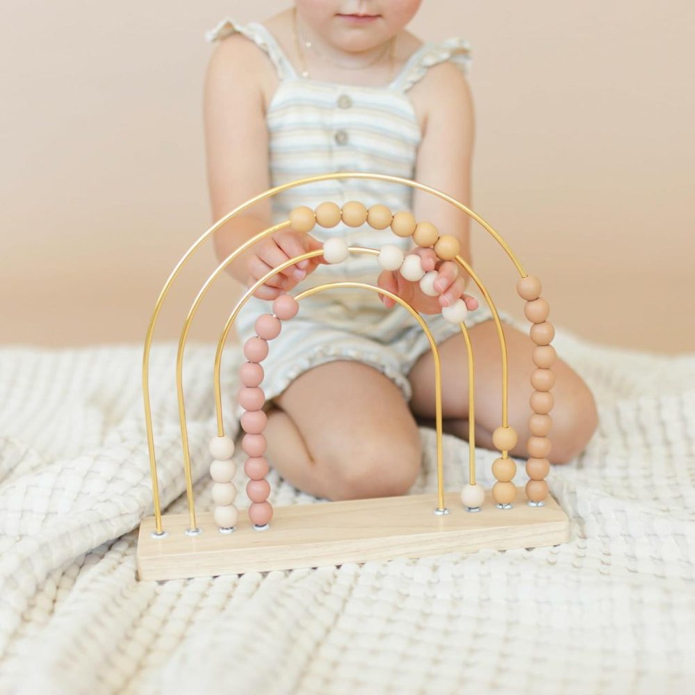 Boho Rainbow Abacus – Stem Toy- Boho Nursery Decor And Playroom Decor- Math Toddler Toy With Beads- Montessori Toys – Aesthetic Modern Educational Wooden Toys  |  Abacuses Abacuses Abacuses