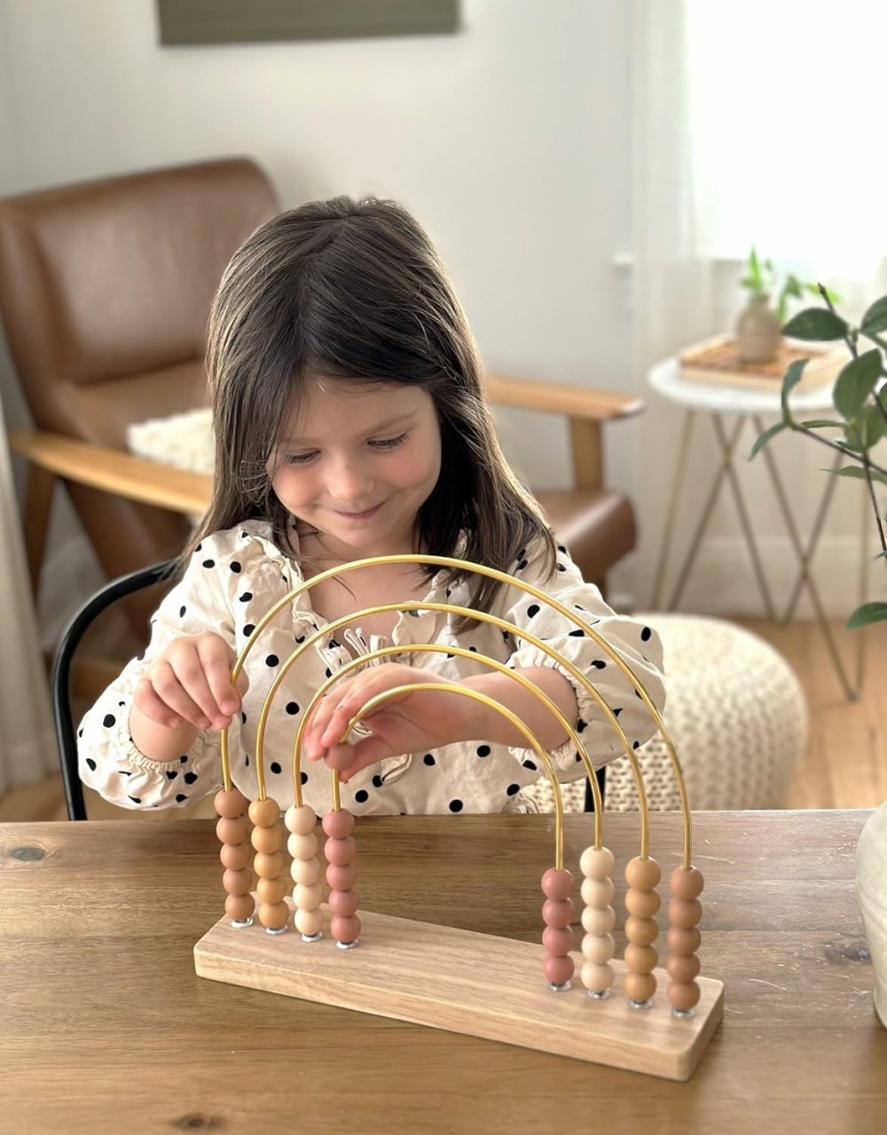 Boho Rainbow Abacus – Stem Toy- Boho Nursery Decor And Playroom Decor- Math Toddler Toy With Beads- Montessori Toys – Aesthetic Modern Educational Wooden Toys  |  Abacuses Abacuses Abacuses