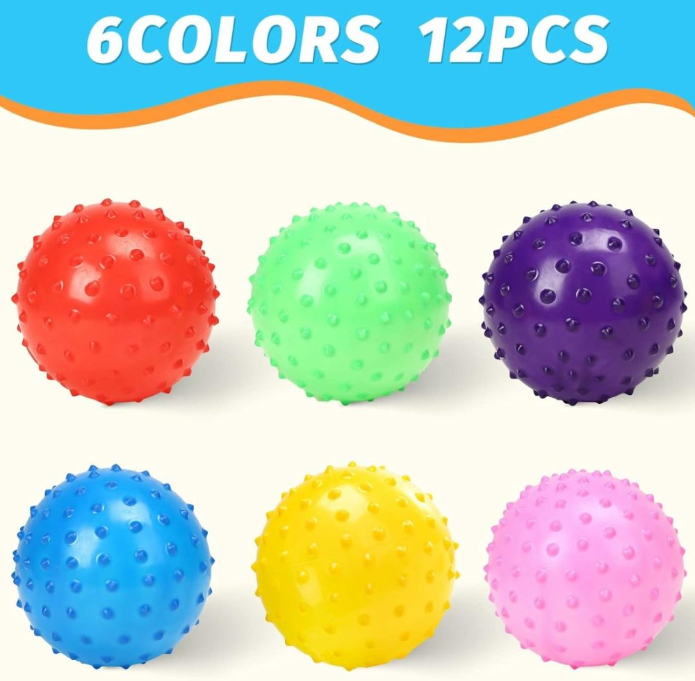 Bounce Ball  12 Pcs Sensory Balls Knobby Party Balls Massage Balls With Air Pump Set 4.72″  |  Balls All Toys Balls