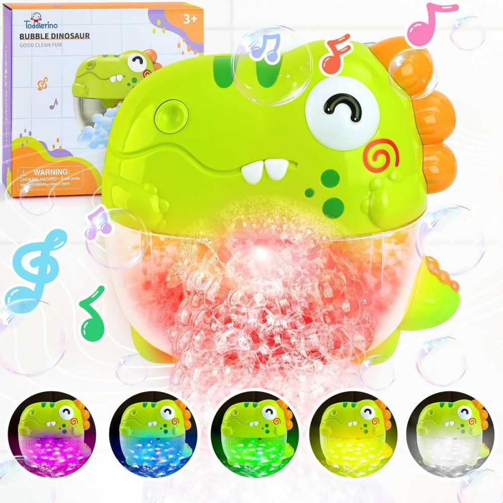 Bubble Bath Toys – Dinosaur Bath Toys With Sound & Lights  No Mold Baby Bath Toys For Toddlers  Automatic Bath Bubble Machine Bath Tub Toys Bath Bubble Maker Shower Toys For Infants Kids  |  Bath Toys All Toys Bath Toys