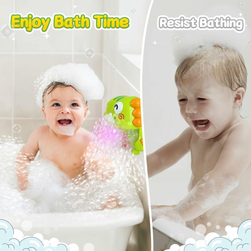 Bubble Bath Toys – Dinosaur Bath Toys With Sound & Lights  No Mold Baby Bath Toys For Toddlers  Automatic Bath Bubble Machine Bath Tub Toys Bath Bubble Maker Shower Toys For Infants Kids  |  Bath Toys All Toys Bath Toys