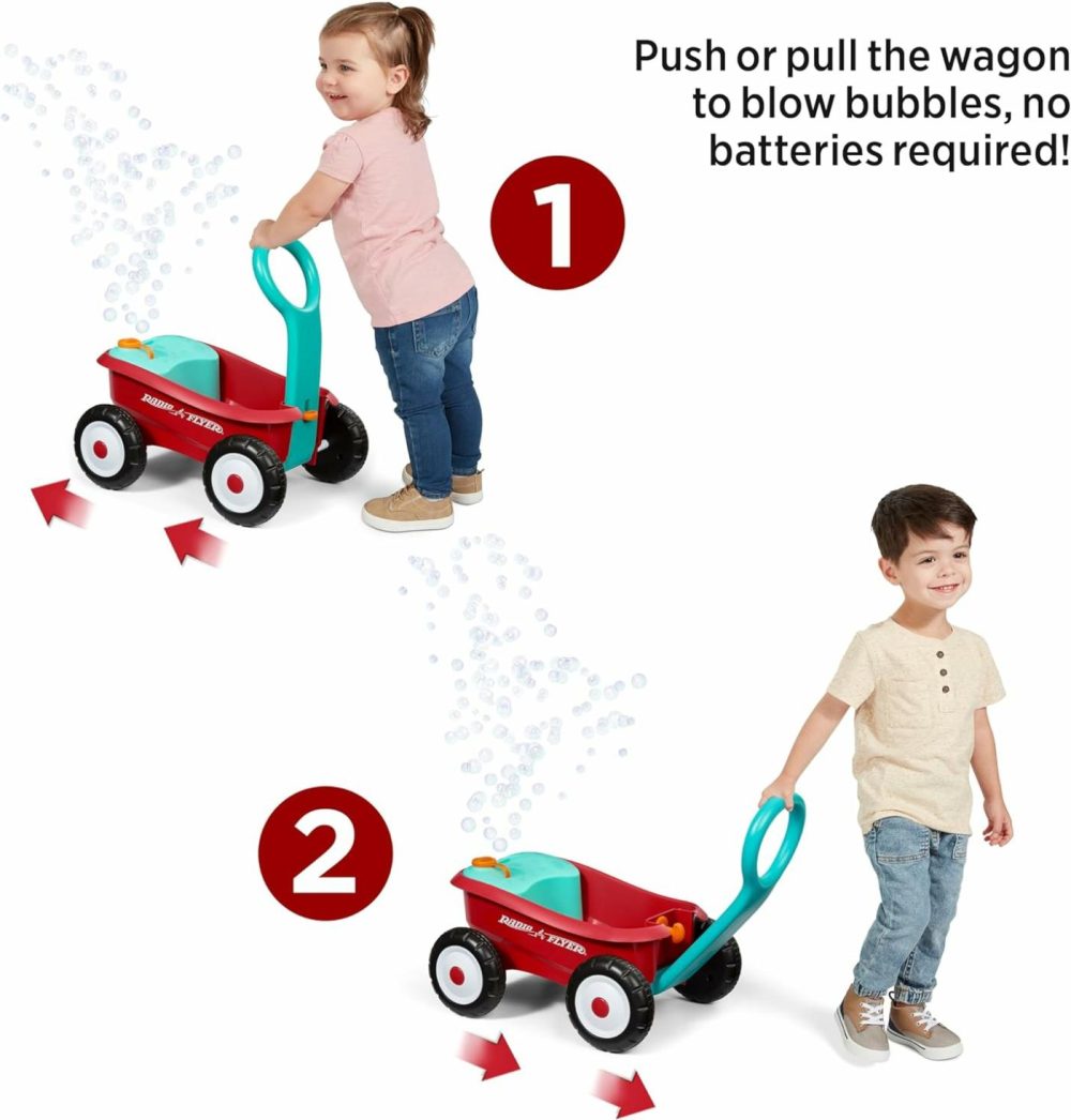 Bubble Buddy Walker Wagon  Bubble Machine For Kids  Red Baby Walker With Wheels For Ages 1-4  |  Push & Pull Toys All Toys Push & Pull Toys