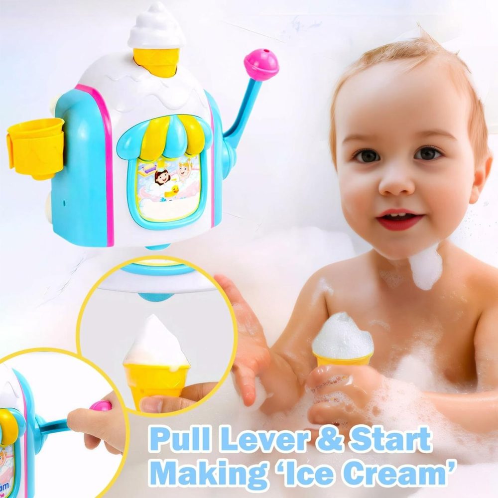 Bubble Ice Cream Maker Bath Toy  Bathtub Bubble Machine Shower Toys For Kids Toddler Age 3 4 5 6 7 8  |  Bath Toys All Toys Bath Toys