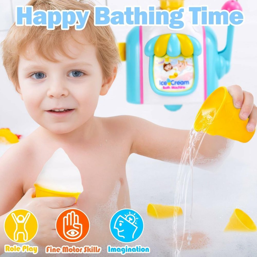 Bubble Ice Cream Maker Bath Toy  Bathtub Bubble Machine Shower Toys For Kids Toddler Age 3 4 5 6 7 8  |  Bath Toys All Toys Bath Toys