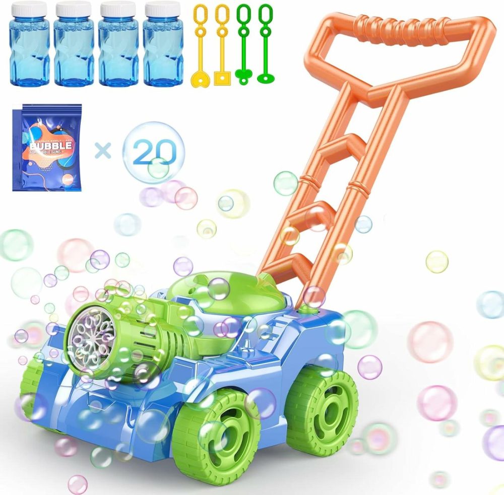 Bubble Lawn Mower For Kids Toddlers,Automatic Push Toys,Summer Outdoor Backyard Gardening Beach Swimming Toys,Wedding Party Favors,Christmas Birthday Gifts For 3 4 5 6 7 8 Years Old Boys Girls  |  Push & Pull Toys All Toys Light Blue-green