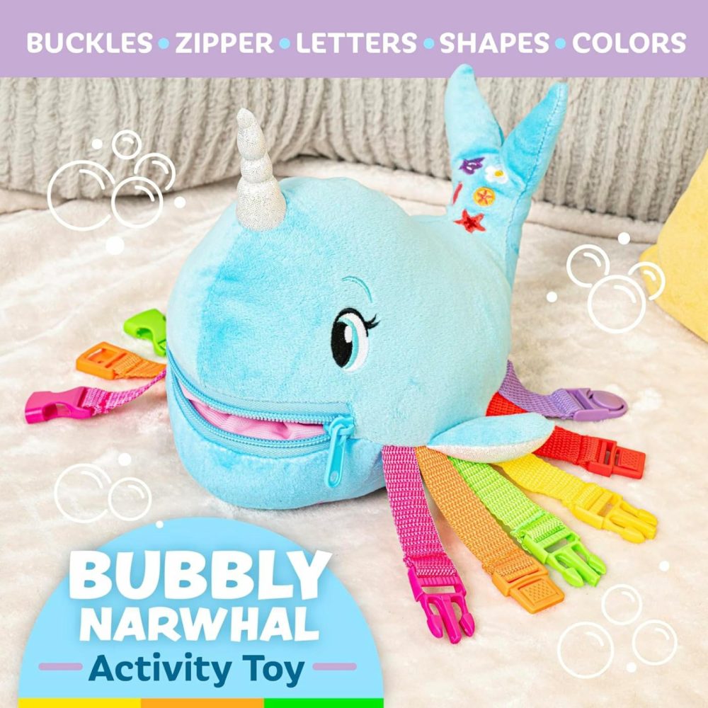 Bubbly Narwhal – Develop Fine Motor Skills – Sensory Learning Activity Toys – Toddler Plane Travel Essential  |  Sorting & Stacking Toys All Toys Bubbly Narwhal