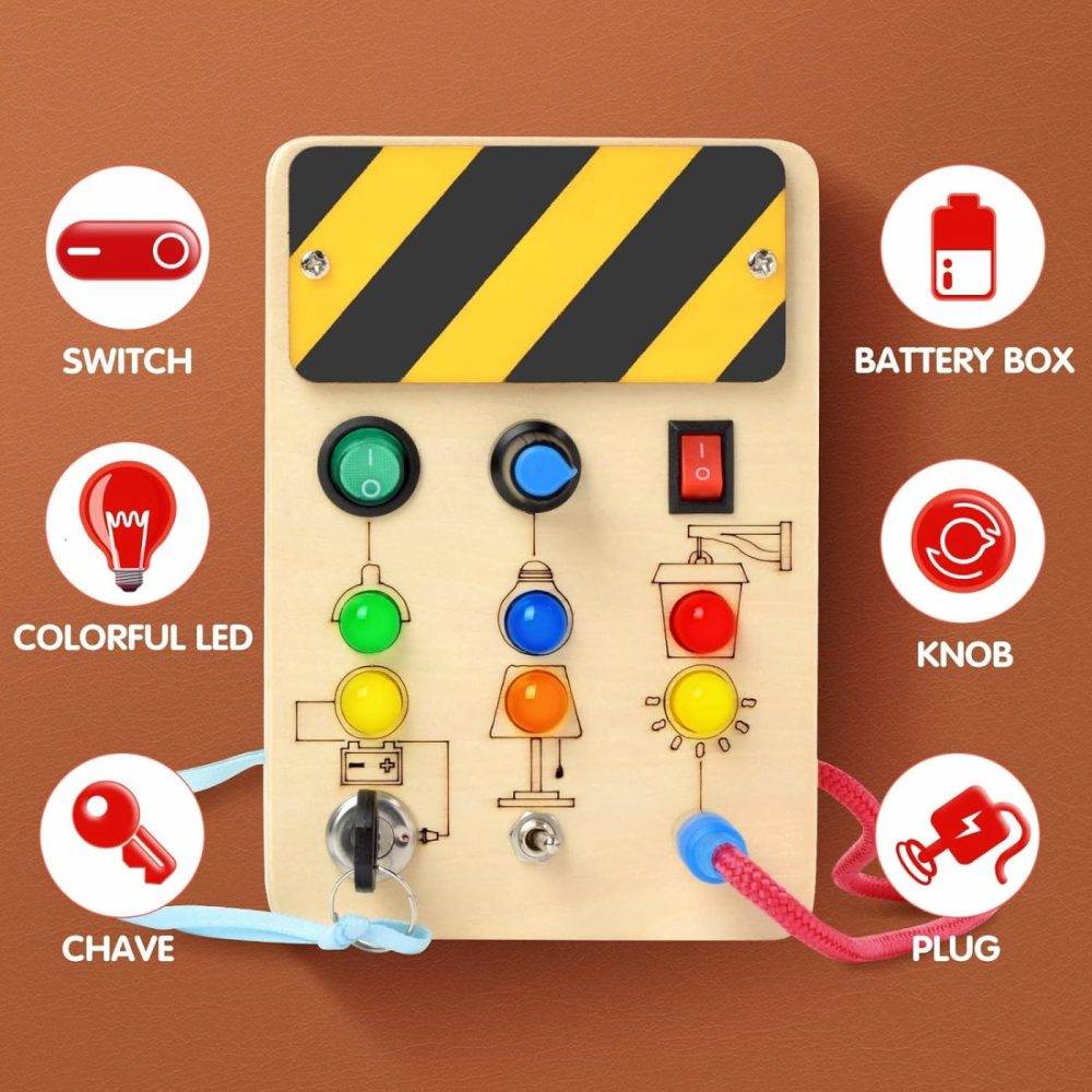 Busy Board With Led Light  Montessori Toys With Toggle Switch  Sensory Toys For Toddlers 1-3  Travel Toys For Educational Toddler Activities For 1 2 3 4 Year Old Boys & Girls  |  Sorting & Stacking Toys All Toys Polkrane Pad Pro