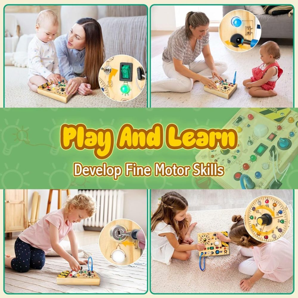 Busy Board,Montessori Toys For 1-3 Years Old  Wooden Toddler Toys  Sensory Travel Toys  Ideal Gift For 1+ Year Old Boys (Busy Board Plus V2)  |  Early Development & Activity Toys All Toys Early Development & Activity Toys