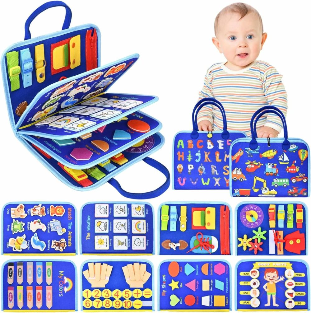 Busy Book For Toddlers 1-3  10 In 1 Busy Board  Busy Book With Life Skill  Alphabet  Number  Shape  Color  Animal  Weather  Montessori Toys For 1 Year Old  Toddler Busy Book For Boys & Girls Gifts  |  Sorting & Stacking Toys All Toys Sorting & Stacking Toys