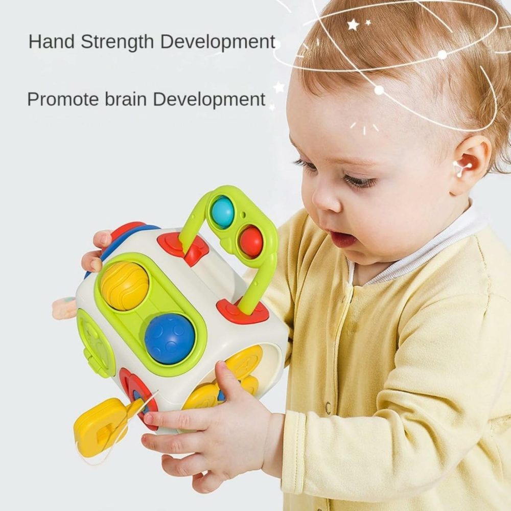 Busy Cube For Toddlers 1-3  Montessori Sensory Activities Busy Board – Baby Gifts For 6 To 18 Months 1 2 One Year Old Infant Boys Girls – Airplane Plane Car Travel Toys Educational Learning  |  Activity Cubes Activity Cubes Activity Cubes