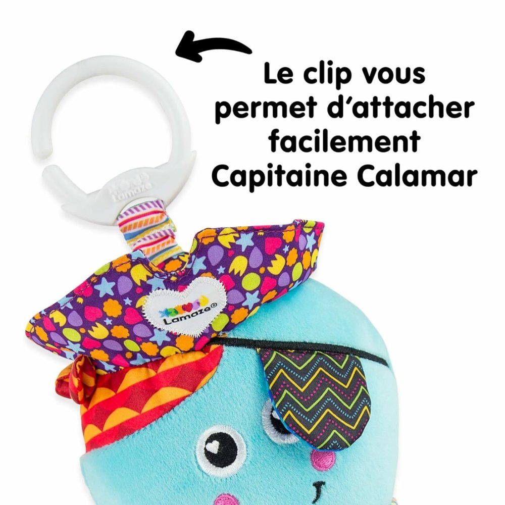 Captain Calamari Clip On Car Seat And Stroller Toy – Soft Baby Hanging Toys – Baby Crinkle Toys With High Contrast Colors – Baby Travel Toys Ages 0 Months And Up  |  Car Seat & Stroller Toys All Toys Car Seat & Stroller Toys