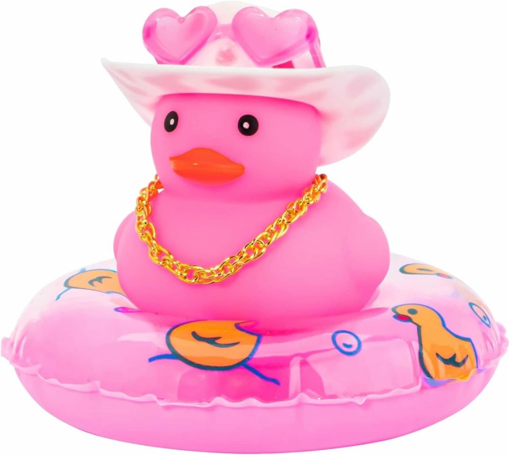 Car Accessories Rubber Ducks Dashboard Decorations Rubber Duck Pink Accessories Dashboard Duck Car Decorations Car Ducks For Dashboard Car Duck Car Dashboard Decorations  Hg&Pink-Cowboywhitepink  |  Bath Toys All Toys Bath Toys