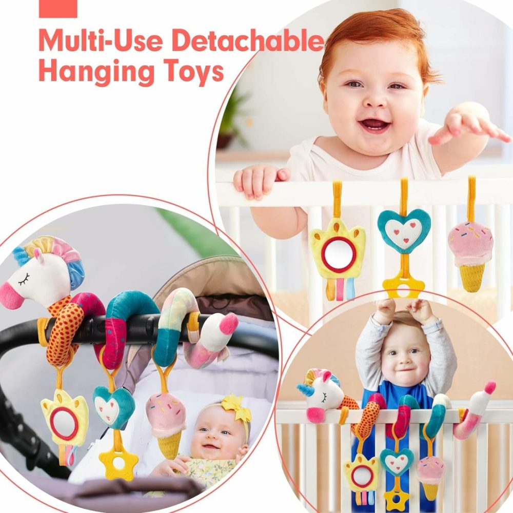 Car Seat Toys For Babies 0-6 Months Girl – Baby Toys 3-6 Months – Rattle  Mirror  Crinkle  Squeaky Carseat Stroller Toys 0-6 Months Developmental Newborn Baby Girl Gifts  |  Car Seat & Stroller Toys All Toys Car Seat & Stroller Toys