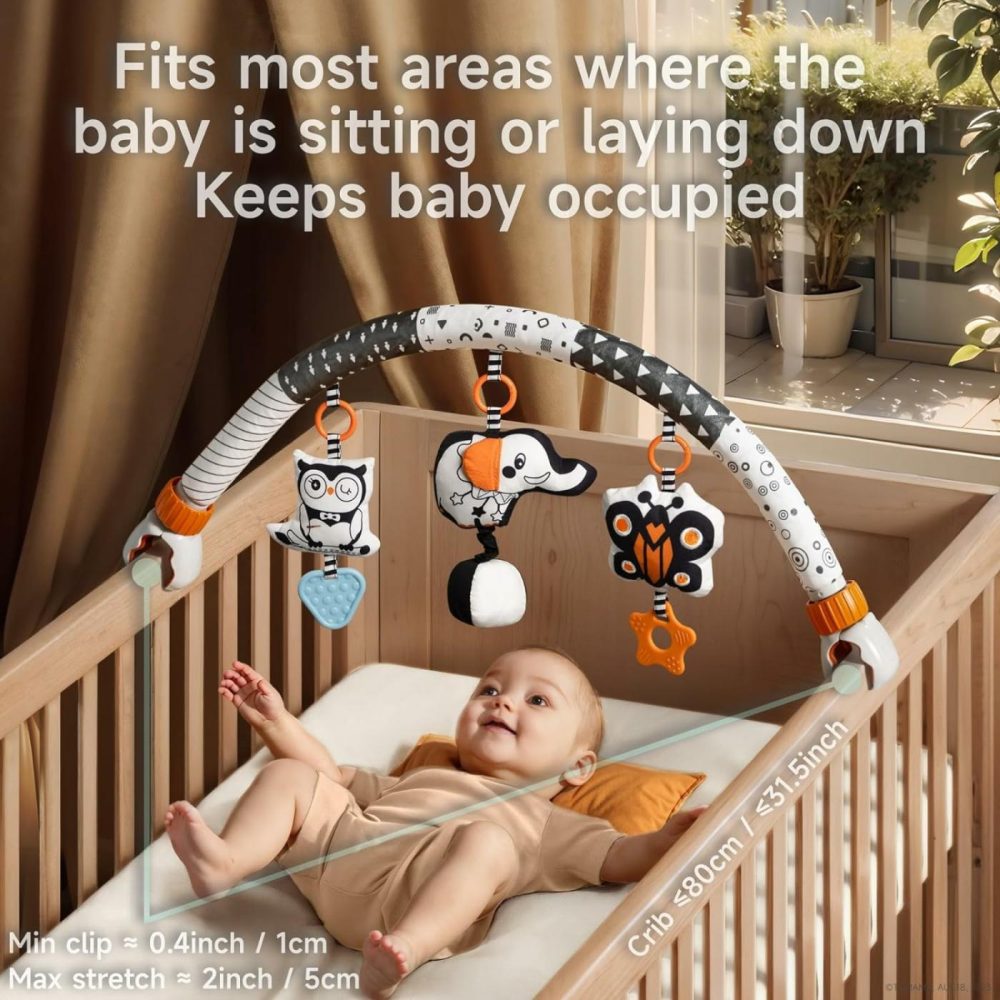 Car Seat Toys For Babies 0-6 Months  Stroller Toys For Infant 0-6 Months  Newborn Sensory Hanging Rattle Arch Toy With Butterfly Elephant Owls,Musical Toy For Baby 6-12 Months  |  Car Seat & Stroller Toys All Toys Car Seat & Stroller Toys