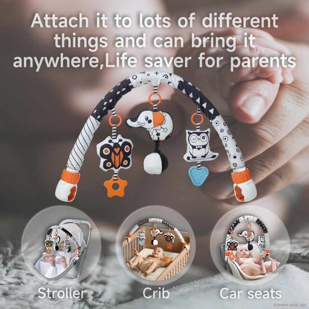 Car Seat Toys For Babies 0-6 Months  Stroller Toys For Infant 0-6 Months  Newborn Sensory Hanging Rattle Arch Toy With Butterfly Elephant Owls,Musical Toy For Baby 6-12 Months  |  Car Seat & Stroller Toys All Toys Car Seat & Stroller Toys