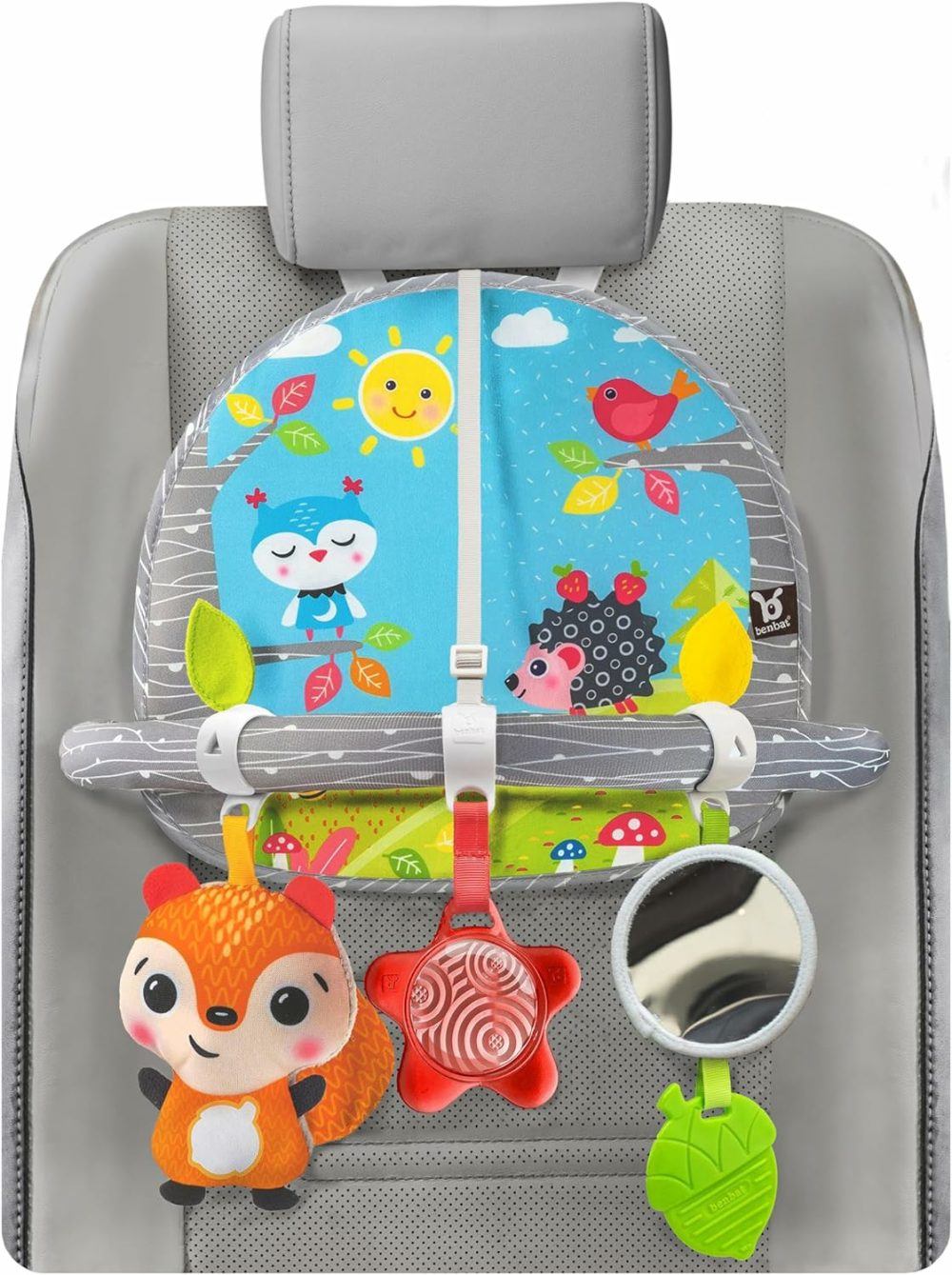 Car Seat Toys For Babies – Double Sided Rear Facing Carseat Toy With Baby Mirror For Infants Girls And Boys 0+ Month Blue  |  Car Seat & Stroller Toys All Toys Car Seat & Stroller Toys