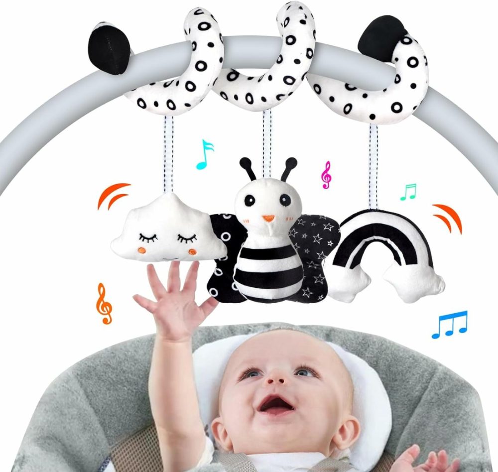 Car Seat Toys  Infant Baby Spiral Activity Hanging Toys Stroller Toys For Car Seat Stroller Bar Crib Bassinet Mobile With Bb Squeaker And Rattles (Bee)  |  Car Seat & Stroller Toys All Toys Car Seat & Stroller Toys