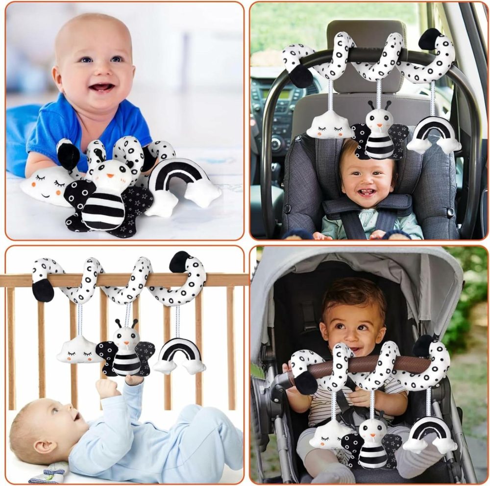 Car Seat Toys  Infant Baby Spiral Activity Hanging Toys Stroller Toys For Car Seat Stroller Bar Crib Bassinet Mobile With Bb Squeaker And Rattles (Bee)  |  Car Seat & Stroller Toys All Toys Car Seat & Stroller Toys