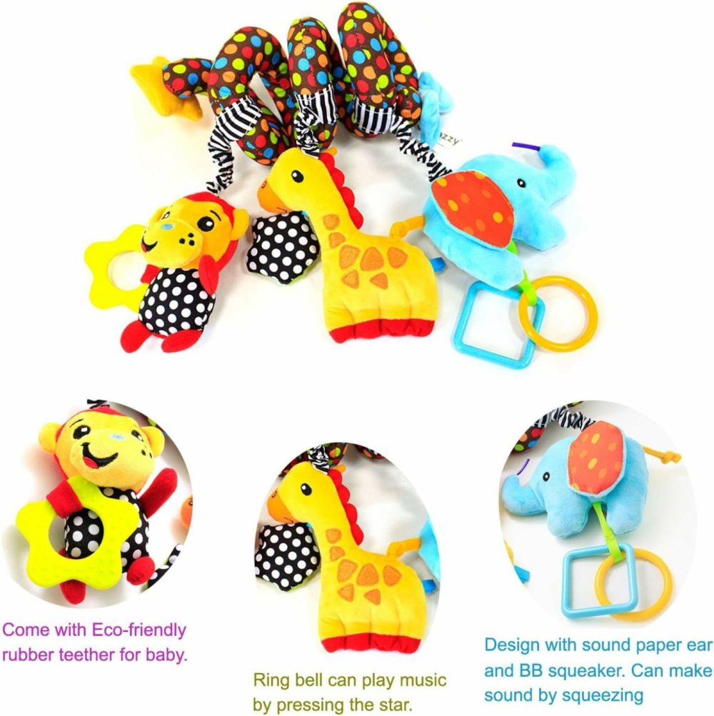 Car Seat Toys  Stroller Toy Baby Spiral Hanging Toys For Sensory Exploration  0-12 Months Newborn Toys For Car Seat Stroller Crib Bassinet Mobile With Music Box Bb Squeaker Rattles  |  Car Seat & Stroller Toys All Toys Baby Toys