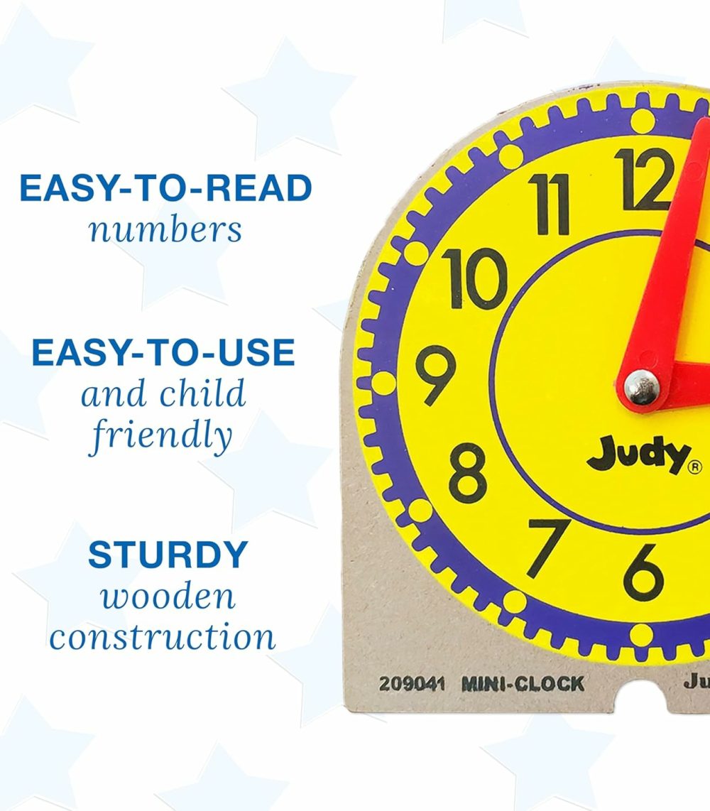 Carson Dellosa Mini Judy Clock Telling Time Clock Set  12 Mini Judy Clocks  4″ X 4″ Telling Time Teaching Clocks For Kids  Kindergarten  1St Grade  2Nd Grade  3Rd Grade Telling Time Manipulatives  |  Teaching Clocks All Toys Teaching Clocks