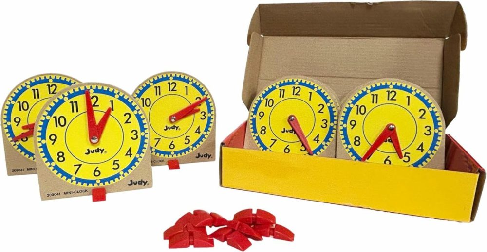 Carson Dellosa Mini Judy Clock Telling Time Clock Set  12 Mini Judy Clocks  4″ X 4″ Telling Time Teaching Clocks For Kids  Kindergarten  1St Grade  2Nd Grade  3Rd Grade Telling Time Manipulatives  |  Teaching Clocks All Toys Teaching Clocks