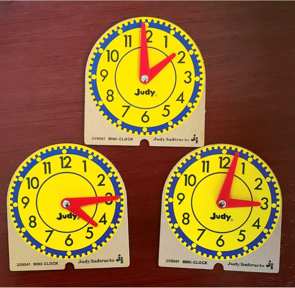 Carson Dellosa Mini Judy Clock Telling Time Clock Set  12 Mini Judy Clocks  4″ X 4″ Telling Time Teaching Clocks For Kids  Kindergarten  1St Grade  2Nd Grade  3Rd Grade Telling Time Manipulatives  |  Teaching Clocks All Toys Teaching Clocks