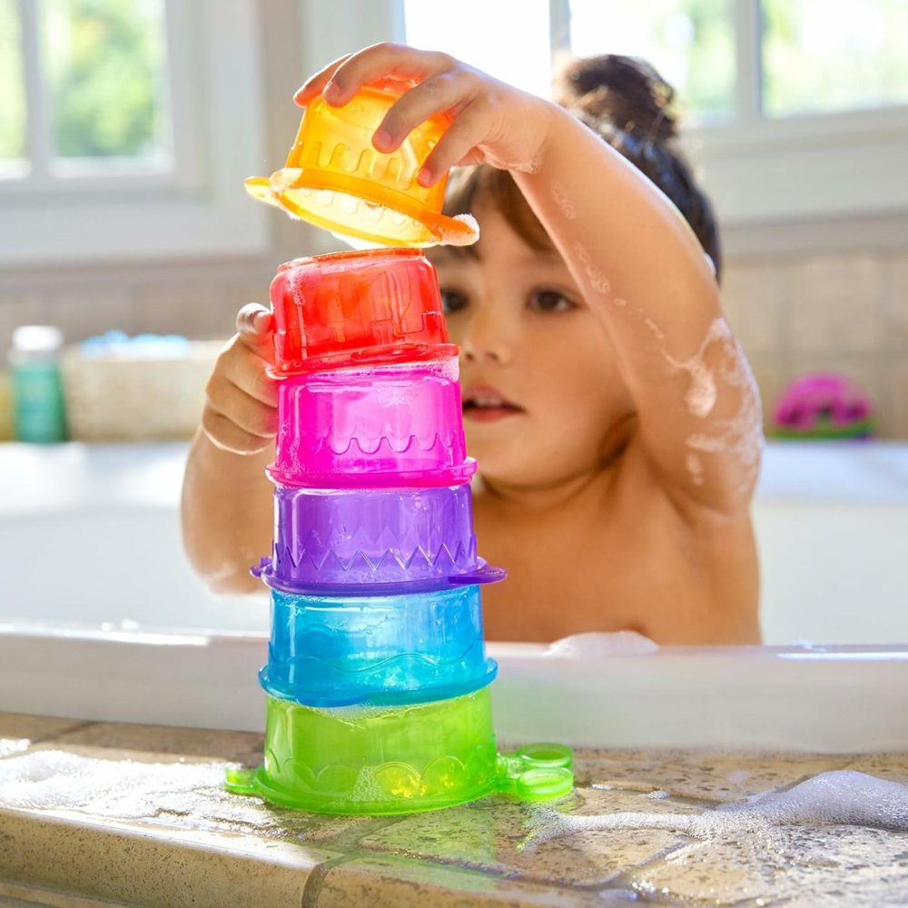 Caterpillar Spillers Stacking And Straining Cups Baby And Toddler Bath Toy  |  Bath Toys All Toys Bath Toys