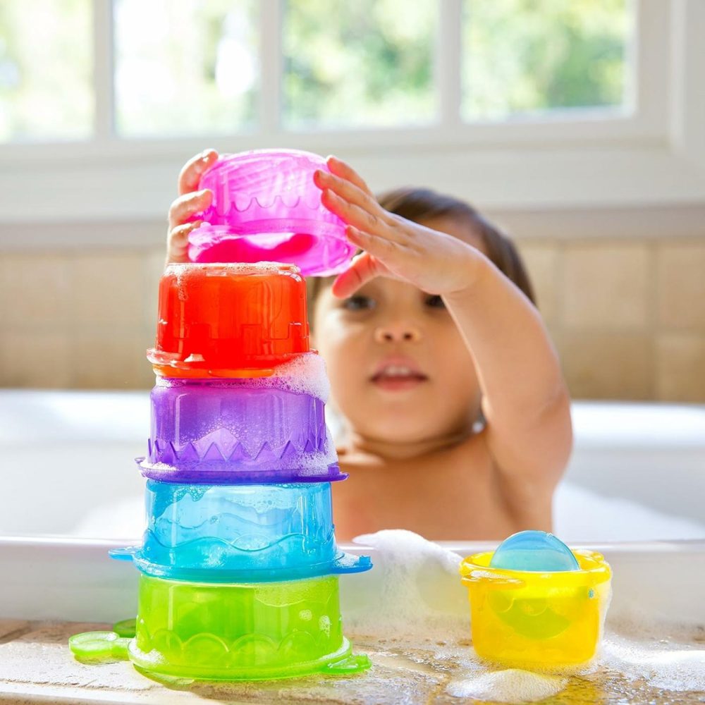 Caterpillar Spillers Stacking And Straining Cups Baby And Toddler Bath Toy  |  Bath Toys All Toys Bath Toys