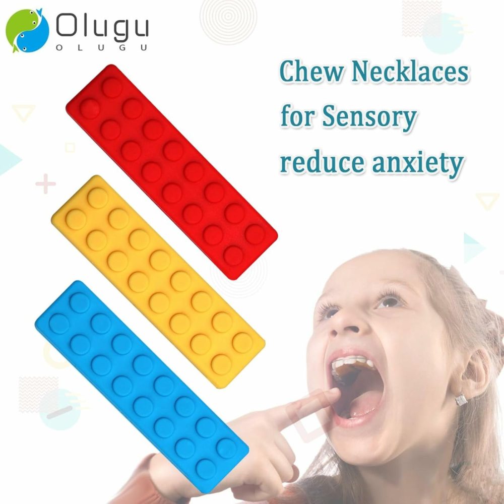 Chew Necklaces For Sensory Kids  Chewy Necklace Bundle For Boys Girls And Adults With Autism  Adhd  Spd  Silicone Chewable Sensory Oral Motor Teether Toys For Biting  Teething Anxiety Needs 7 Pack  |  Teethers All Toys Rainbow