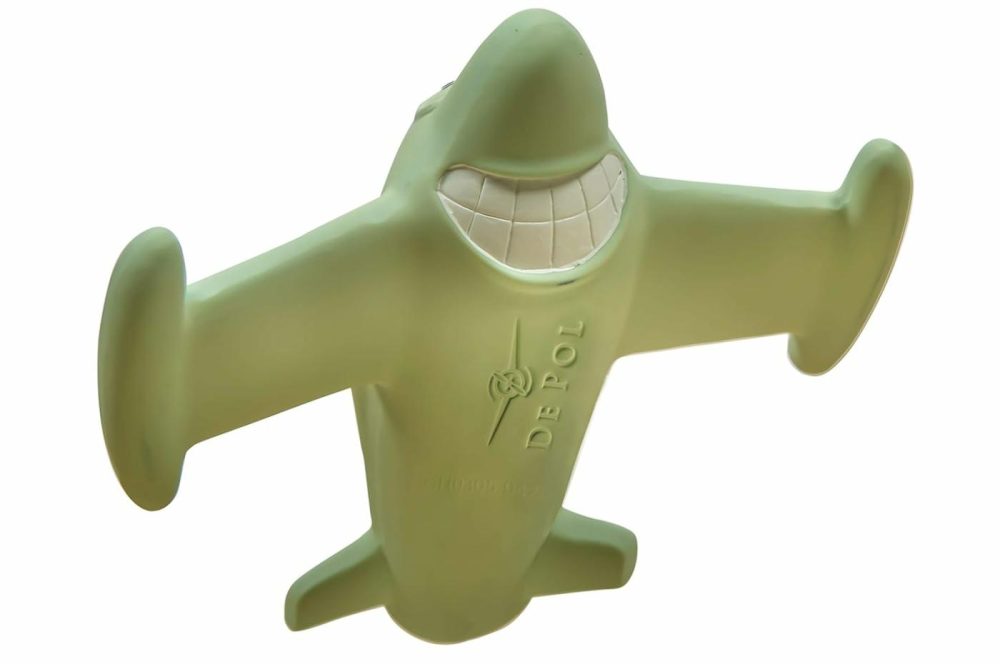 Chewy  The  Airplane Teething Toy 100% Natural Havea Rubber Green  |  Teethers All Toys Teethers