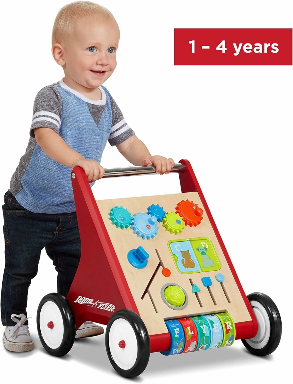 Classic Push & Play  Toddler Walker With Activity Play  Ages 1-4  Red Walker Toy  |  Push & Pull Toys All Toys Push & Pull Toys