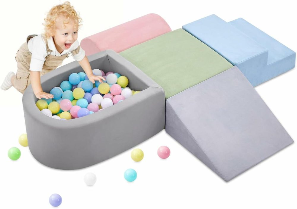 Climbing Toys For Toddlers 1-3  Foam Climbing Blocks And Ball Pit For Baby  5-Piece Soft Foam Toddlers Climbing Toys,Climbing Crawling Toys Soft Foam Blocks Activity Play Set(Balls Not Included)  |  Indoor Climbers & Play Structures All Toys Indoor Climbers & Play Structures