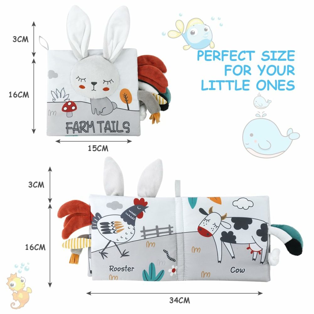 Cloth Books  3D Touch Feel High Contrast Cloth Book  Baby Books Toys For Baby 0-12 Months  Soft Baby Books Touch And Feel Crinkle For Infants Toddler Gifts Toy(Rabbit)  |  Car Seat & Stroller Toys All Toys Car Seat & Stroller Toys