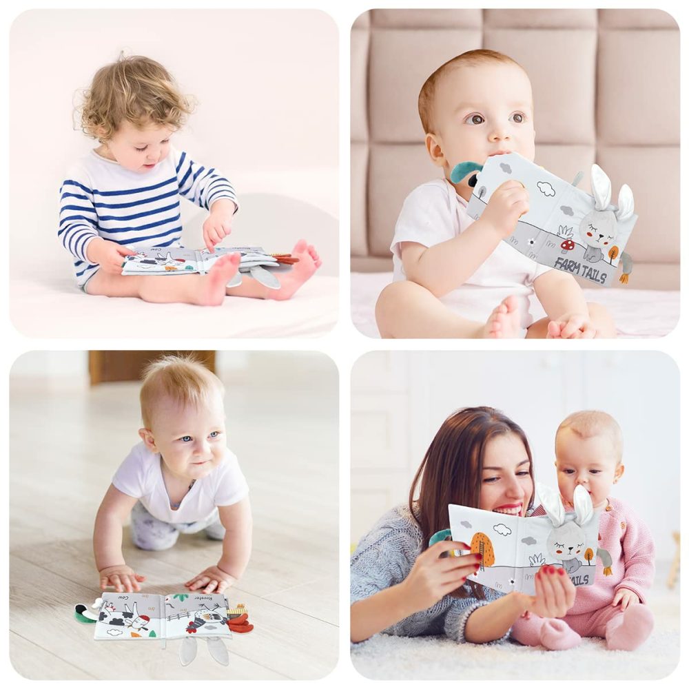 Cloth Books  3D Touch Feel High Contrast Cloth Book  Baby Books Toys For Baby 0-12 Months  Soft Baby Books Touch And Feel Crinkle For Infants Toddler Gifts Toy(Rabbit)  |  Car Seat & Stroller Toys All Toys Car Seat & Stroller Toys