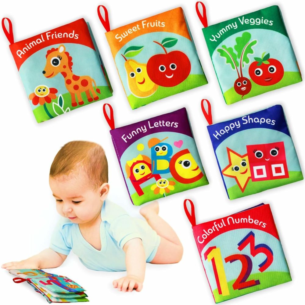 Cloth Books For Babies (Set Of 6) – Premium Quality Soft Books For Babies. Touch And Feel Crinkle Paper. Cloth Books For Early Children’s Development.  |  Early Development & Activity Toys All Toys Early Development & Activity Toys