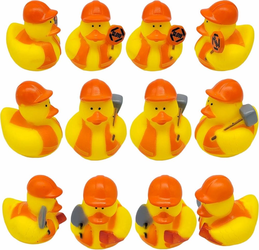 Cool Rubber Ducks (2″) Standard Size. (12 Pack) Cute Duck Bath Tub Pool Toys. (Construction Rubber Ducks)  |  Bath Toys All Toys Bath Toys