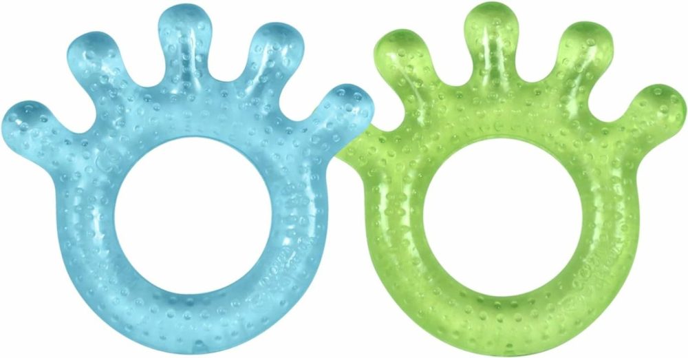 Cooling Teether| Soothes Gums & Promotes Healthy Oral Development |Safer Plastic Filled With Sterilized Water,Chill For Extra Relief,Textured Surface To Massage Gums,2 Count (Pack Of 1)  |  Teethers All Toys Blue